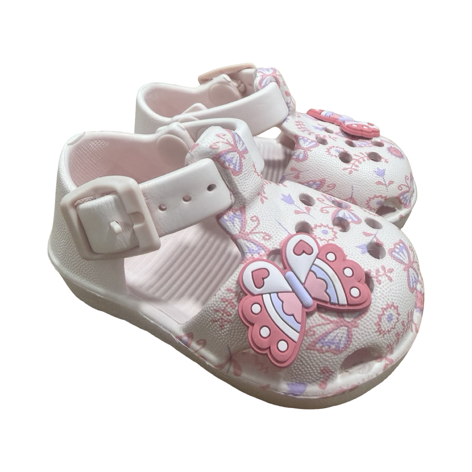 Size 1 Pink Butterfly Sandals