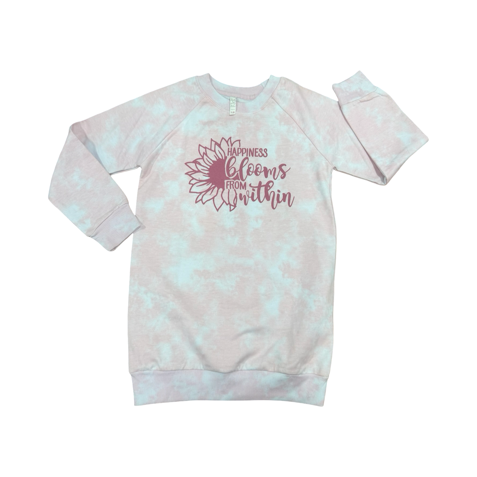 7-8Y Pink Happiness Long Sweater - Real Kids