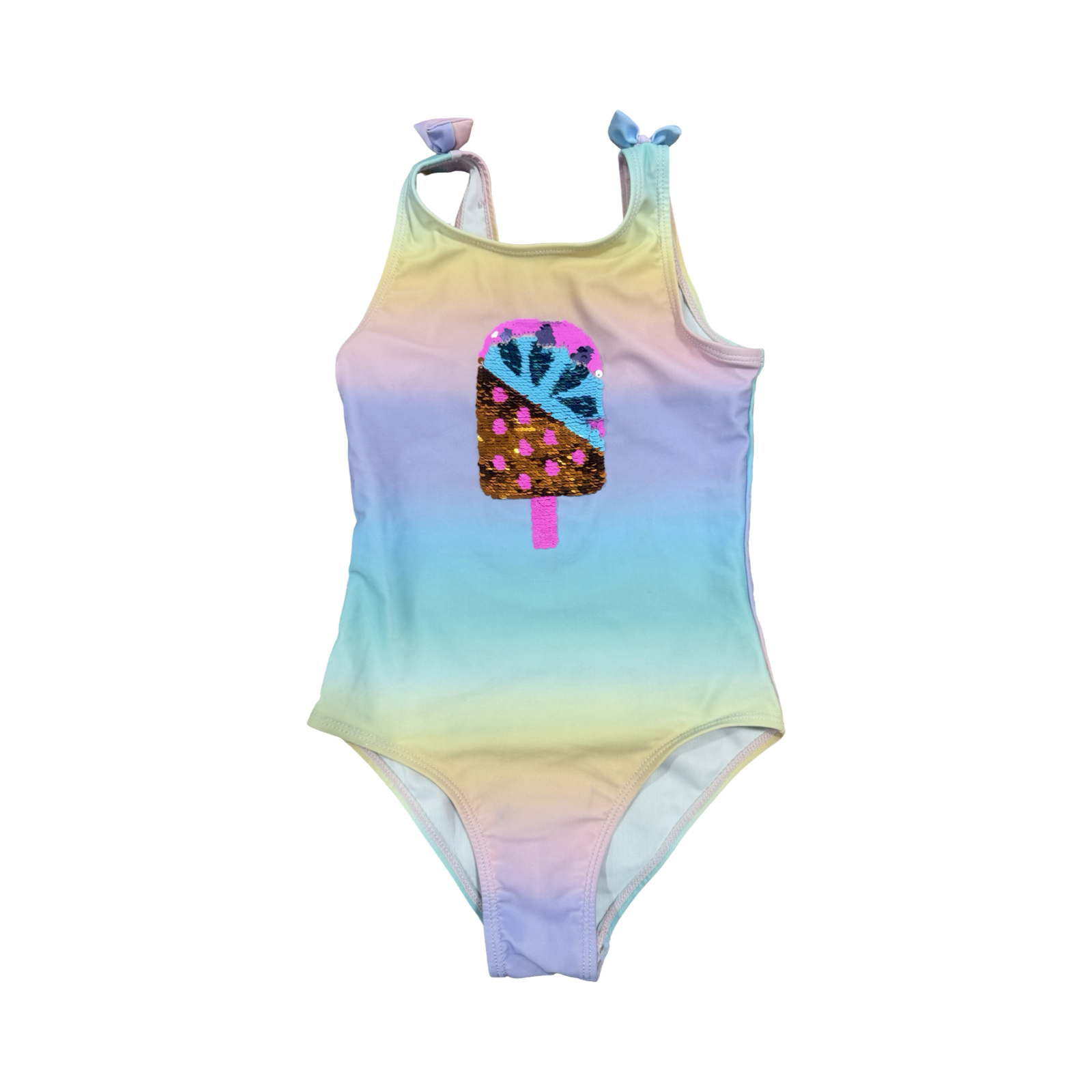 5-6Y Ice Cream Sequin Pastel Swimming Costume - Real Kids