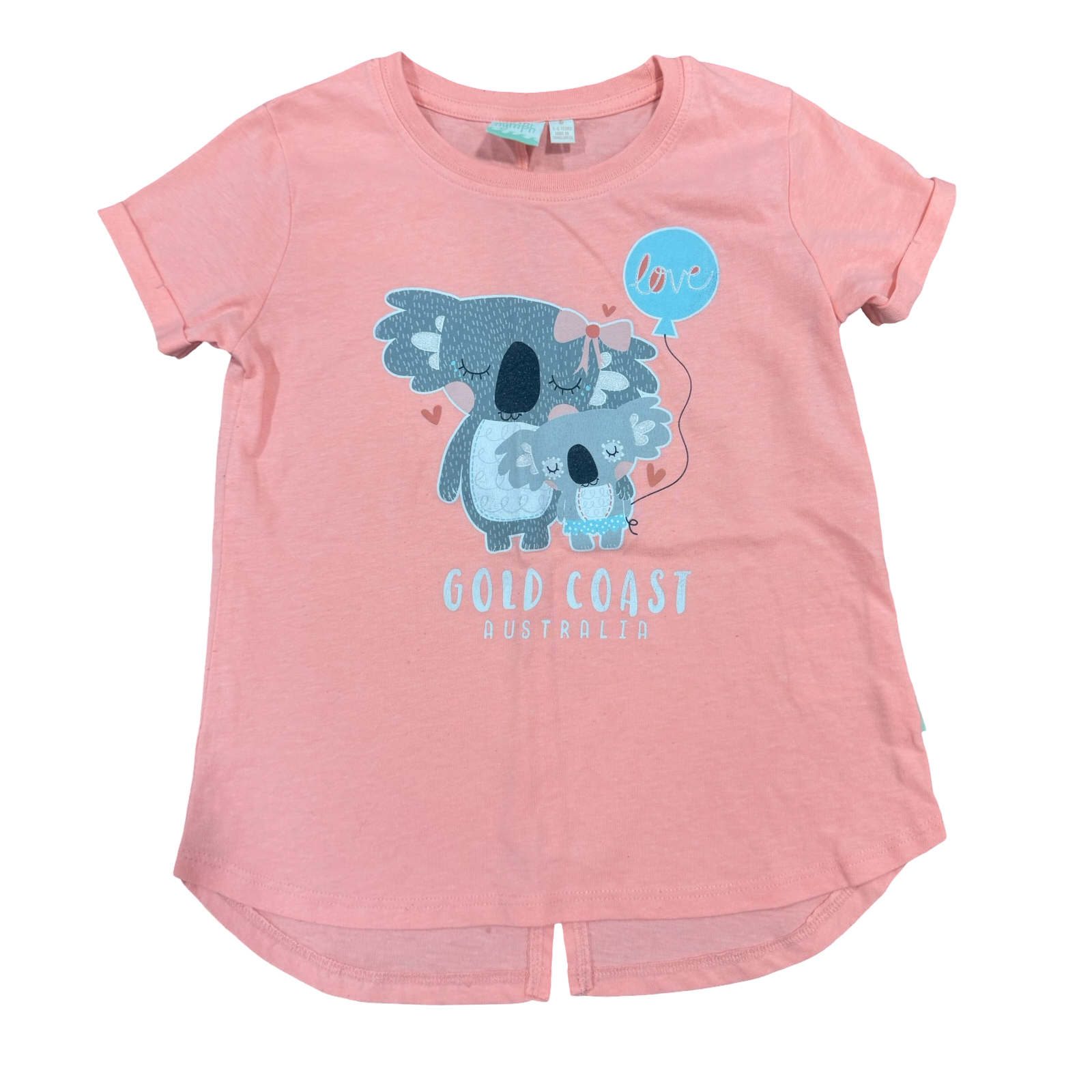 5-6Y Gold Coast Australia Bright Orange Koala T-Shirt - Nymph Earth