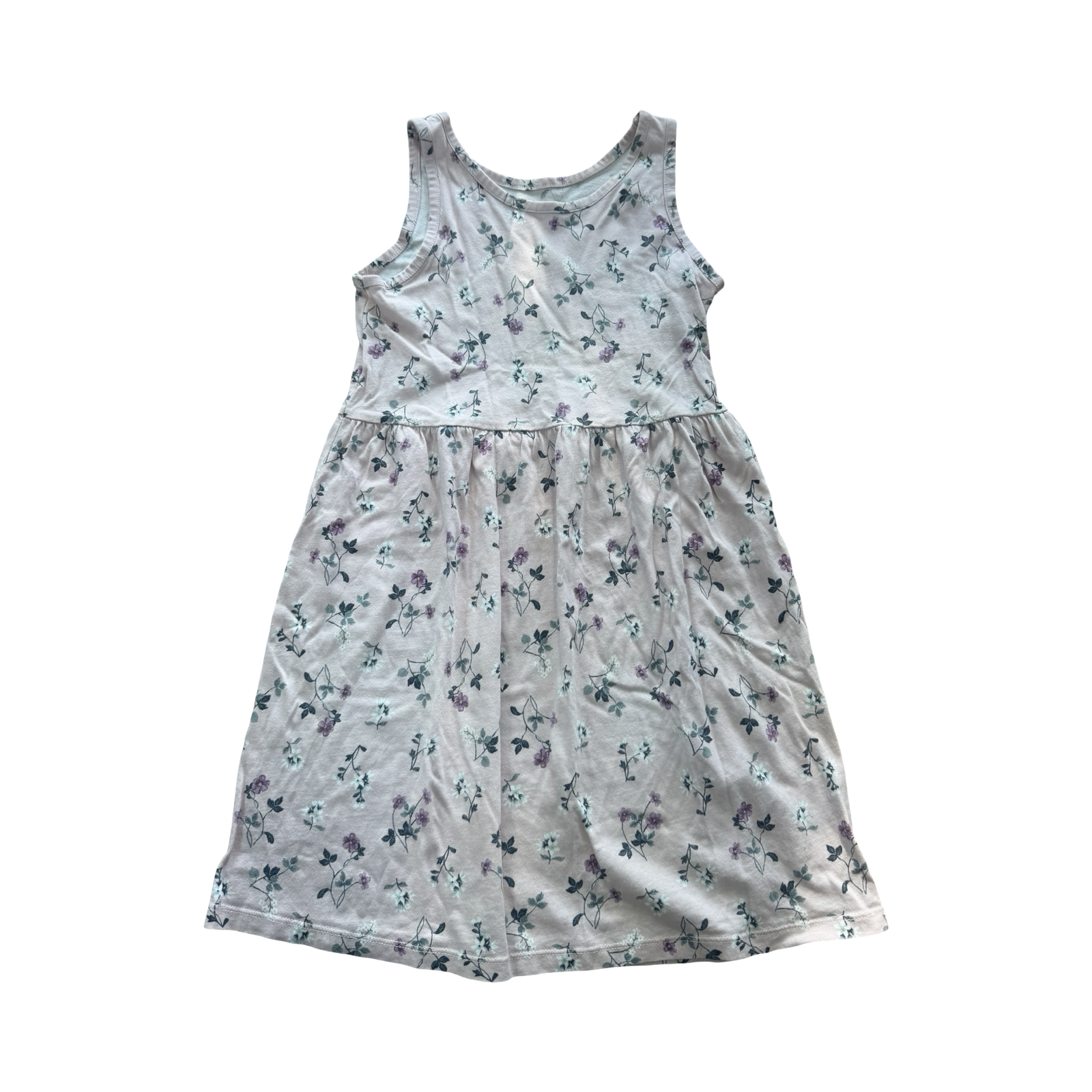 6-8Y Light Pink Floral Cotton Dress - H & M