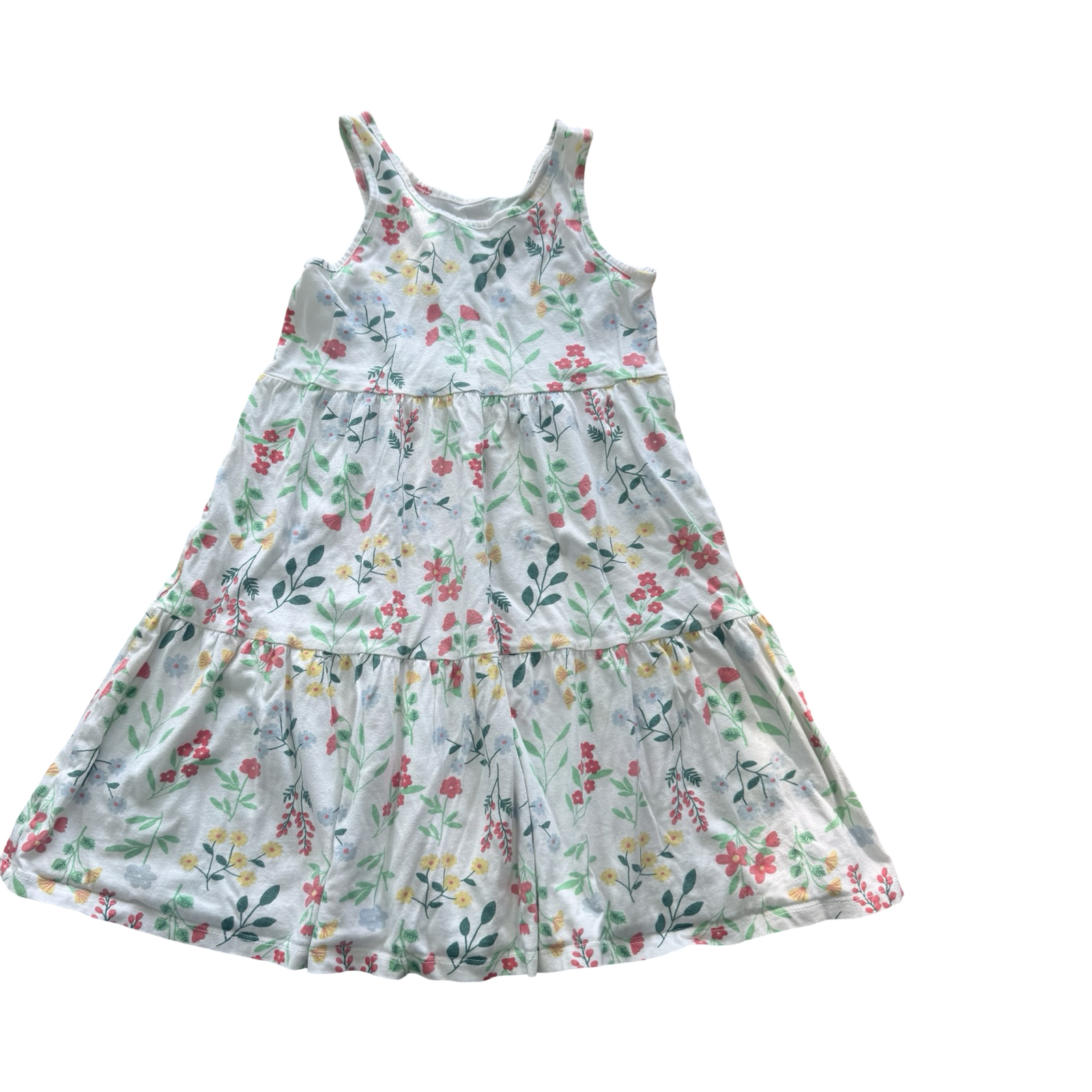7Y White Floral Cotton Dress - Cotton On