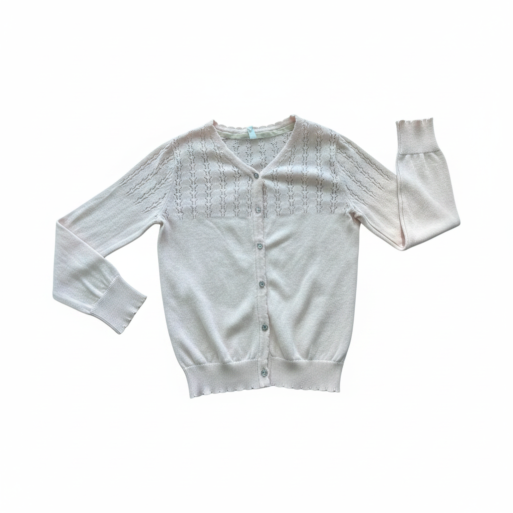 4-5Y Peach Cardigan with Heart Buttons - Real Kids