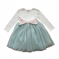 8-9Y White, Pink & Light Green 3/4 Dress with Tulle - Naartjie