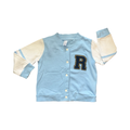12-8M White & Light Blue Baseball Jacket - LA COLLECTION