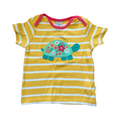 9-12M Yellow & White Stripe Tortoise T-Shirt - Frugi