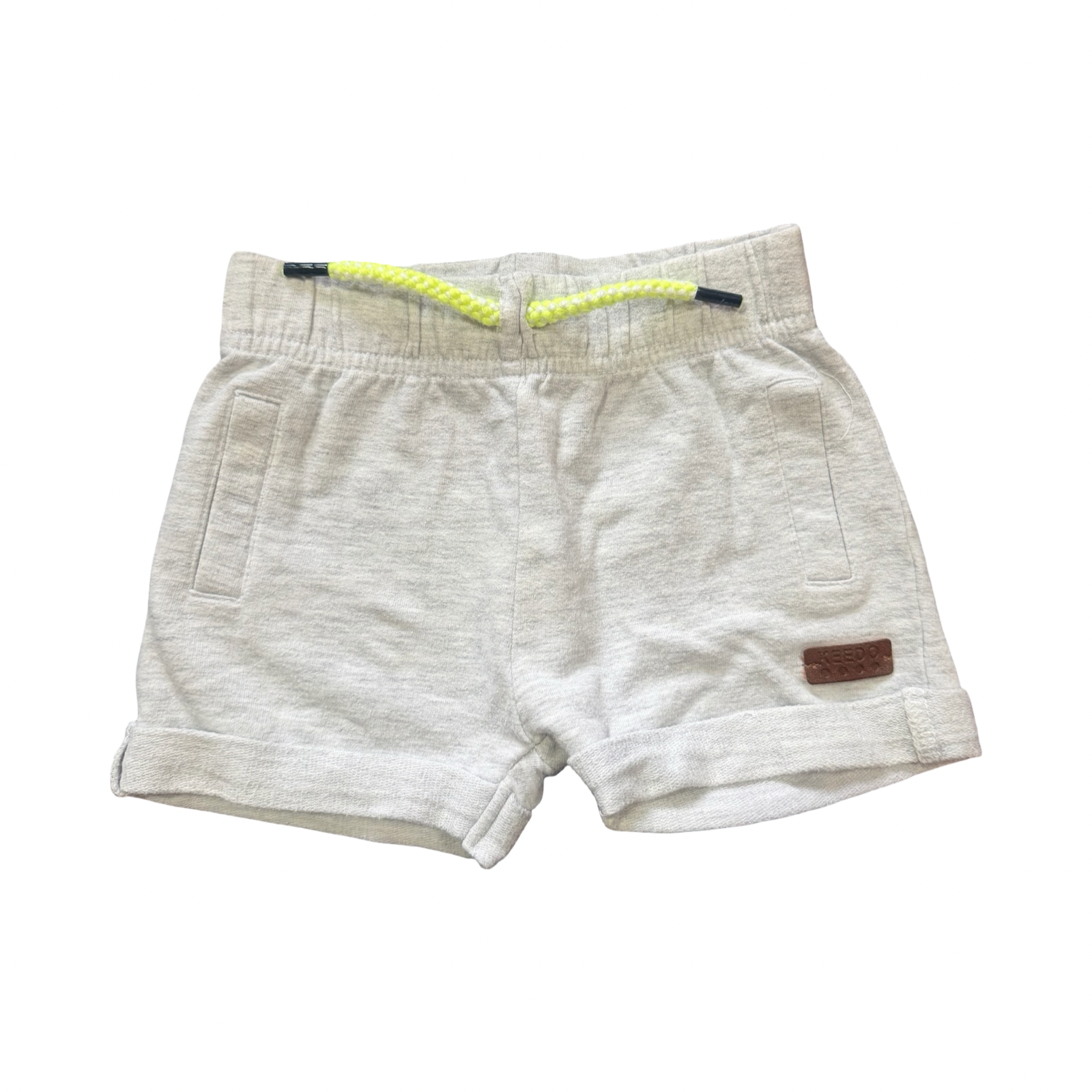 3-6M Light Grey Elasticated Melange Shorts - Keedo