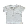 3-6M Light Blue Waffle Knit Shirt with Buttons - Cotton On