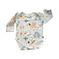 3-6M White Animal Bodysuit - Baba Fishees
