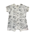3-6M White & Black Animal Design Popper Romper - Popcandy