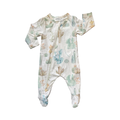 Newborn Cream & Succulent Zip Onesie - Keedo