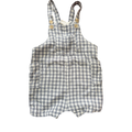 6-12M Grey & White Check Viscose & Linen Dungaree - Cotton On