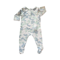 0-3M Grey, Blue & Green Camo Onesie with Zip - Cotton On