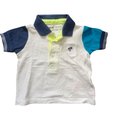 3-6M White & Blue Golf Shirt - Minoti
