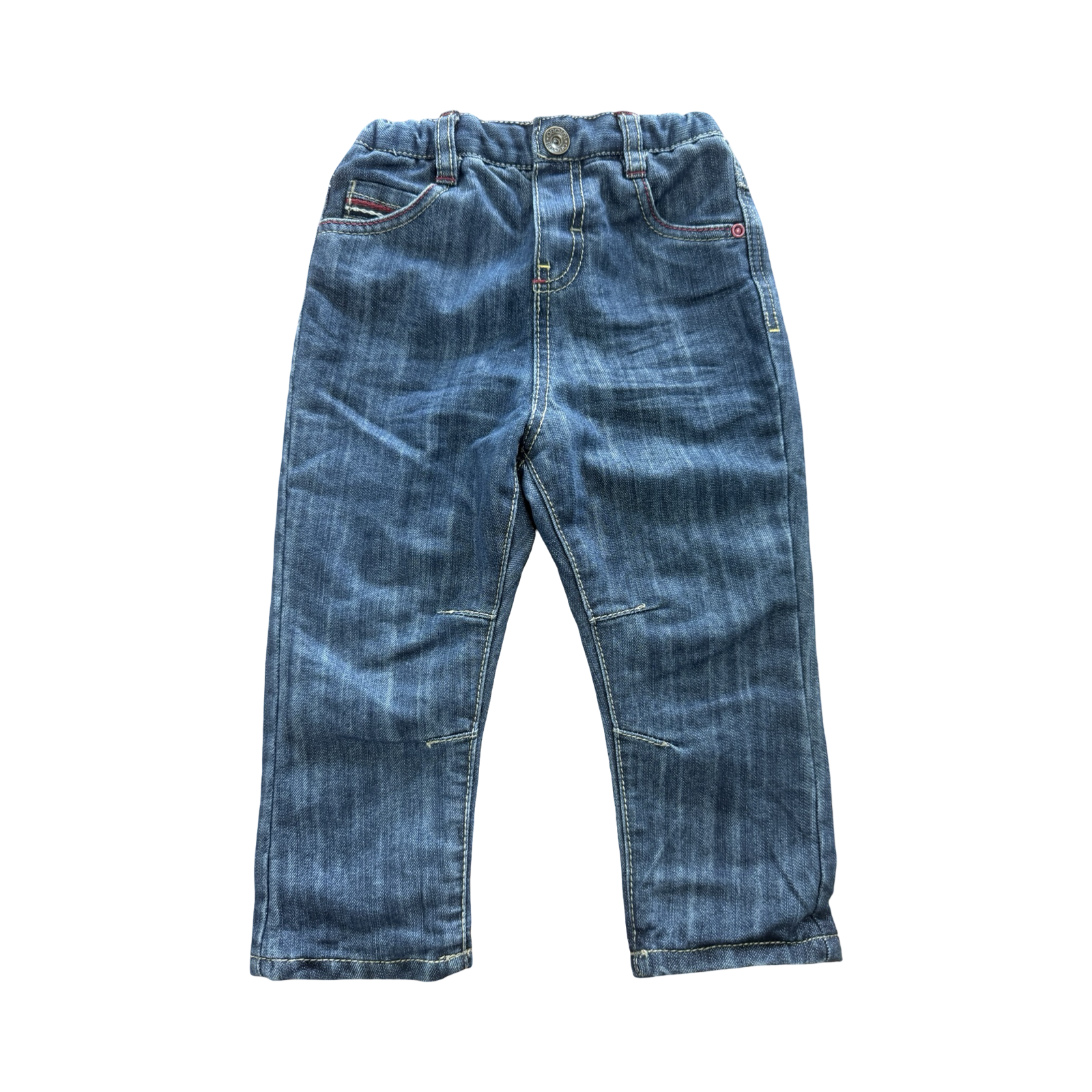 12-18M Dark Blue Lined Denim Jeans - OBATBI