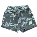 1-3M Grey Palm Tree Ribbed Shorts - Woowlorths