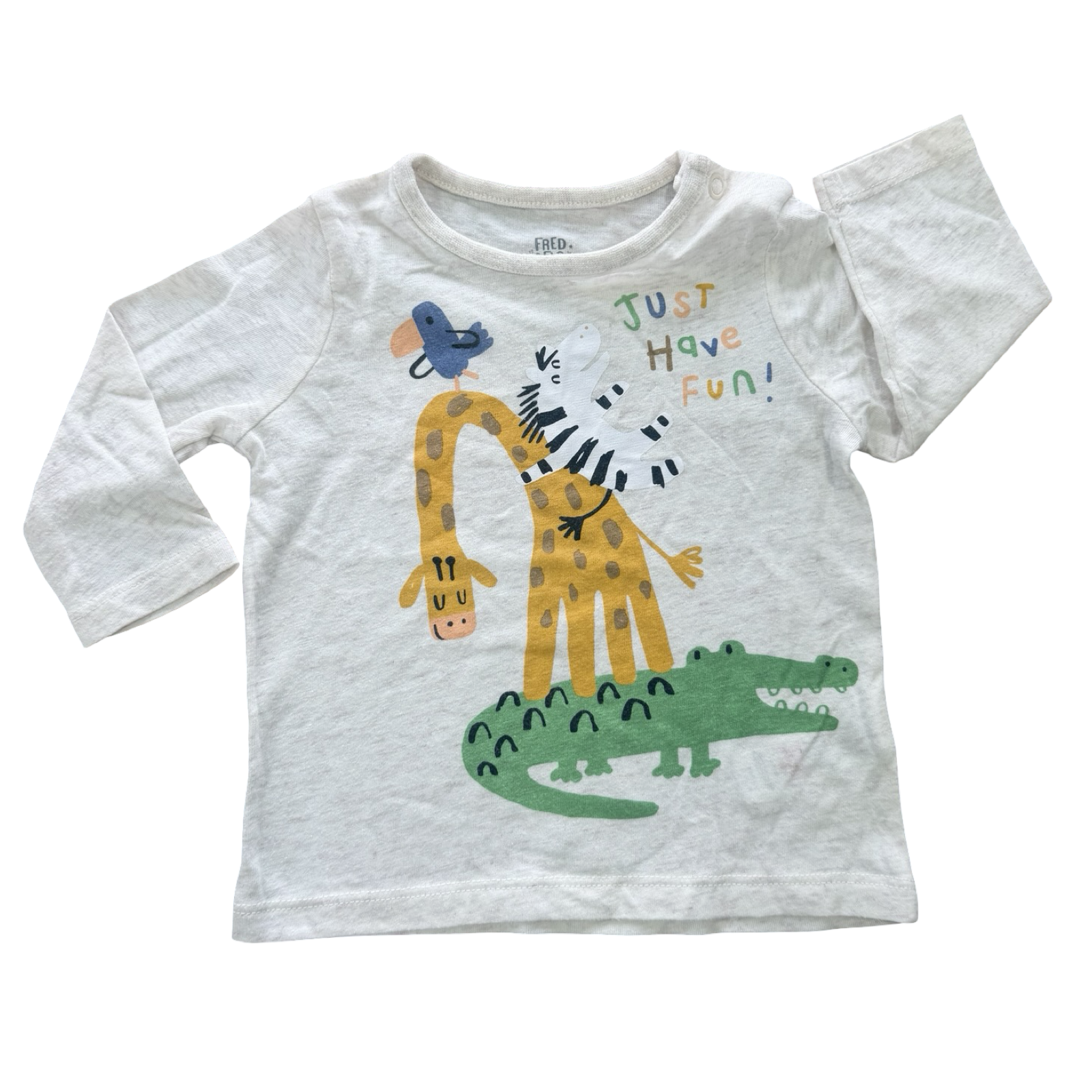 0-3M Just Have Fun Animal Long Sleeve T-Shirt - Fred Flo