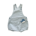 3-6M White & Blue Pinstripe Whale Dungaree - Fred Flo