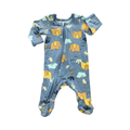 Newborn Blue Elephant Zip Onesie - Woolworths