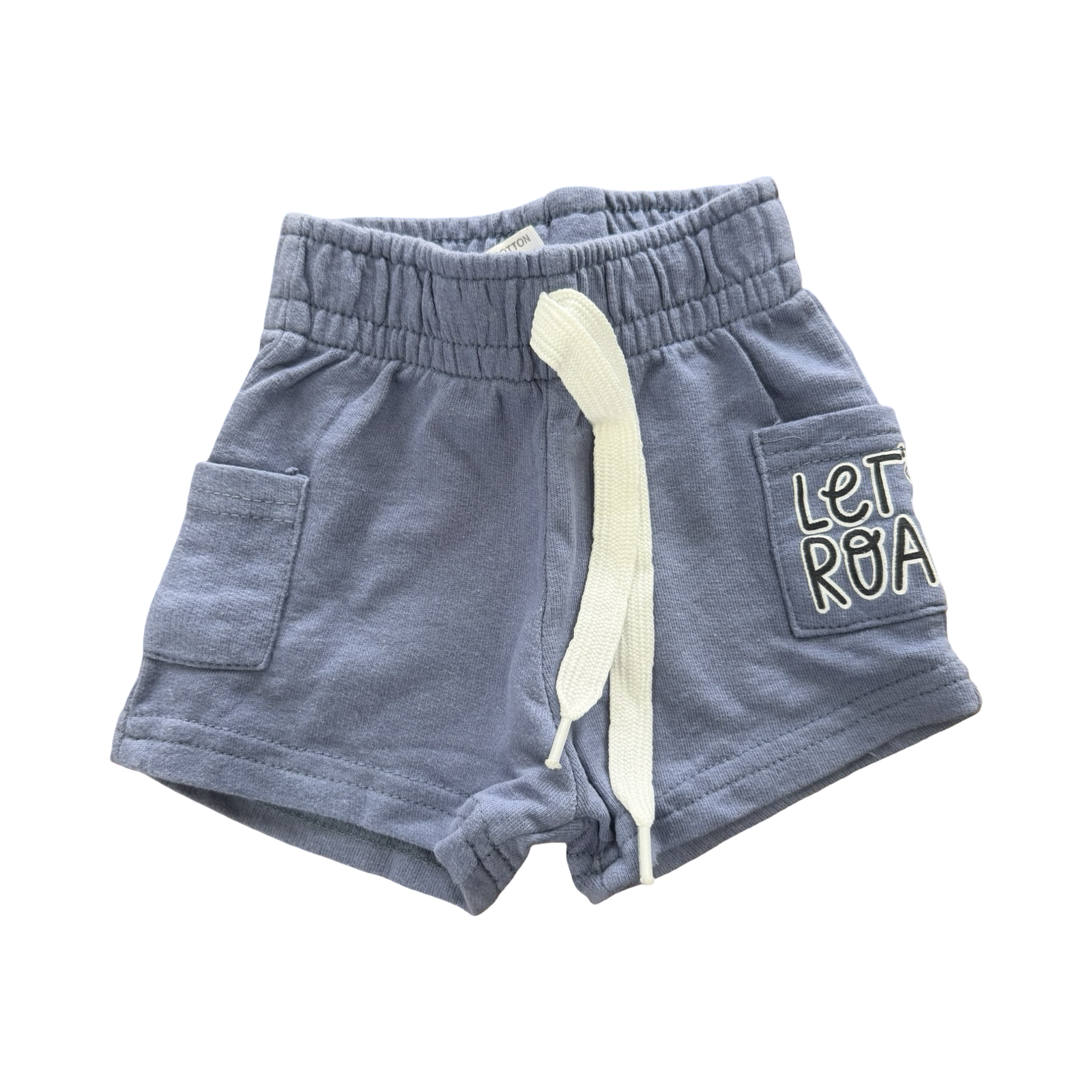0-3M Blue Elasticated Shorts with Pockets - OneTwoThree