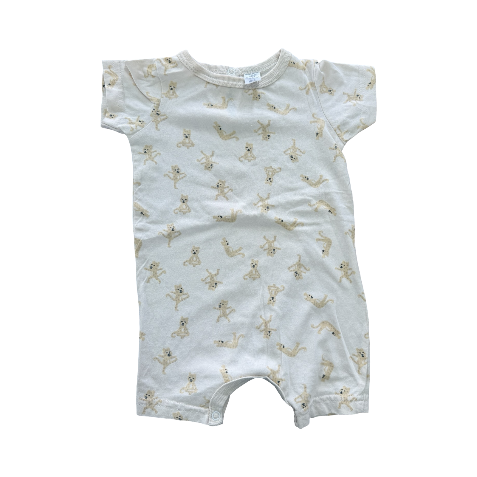 6-12M Cream Cheetah Romper - Tiny Tots