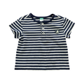 3-6M Navy & White Stripe T-Shirt with Boat Detail - Ackermans