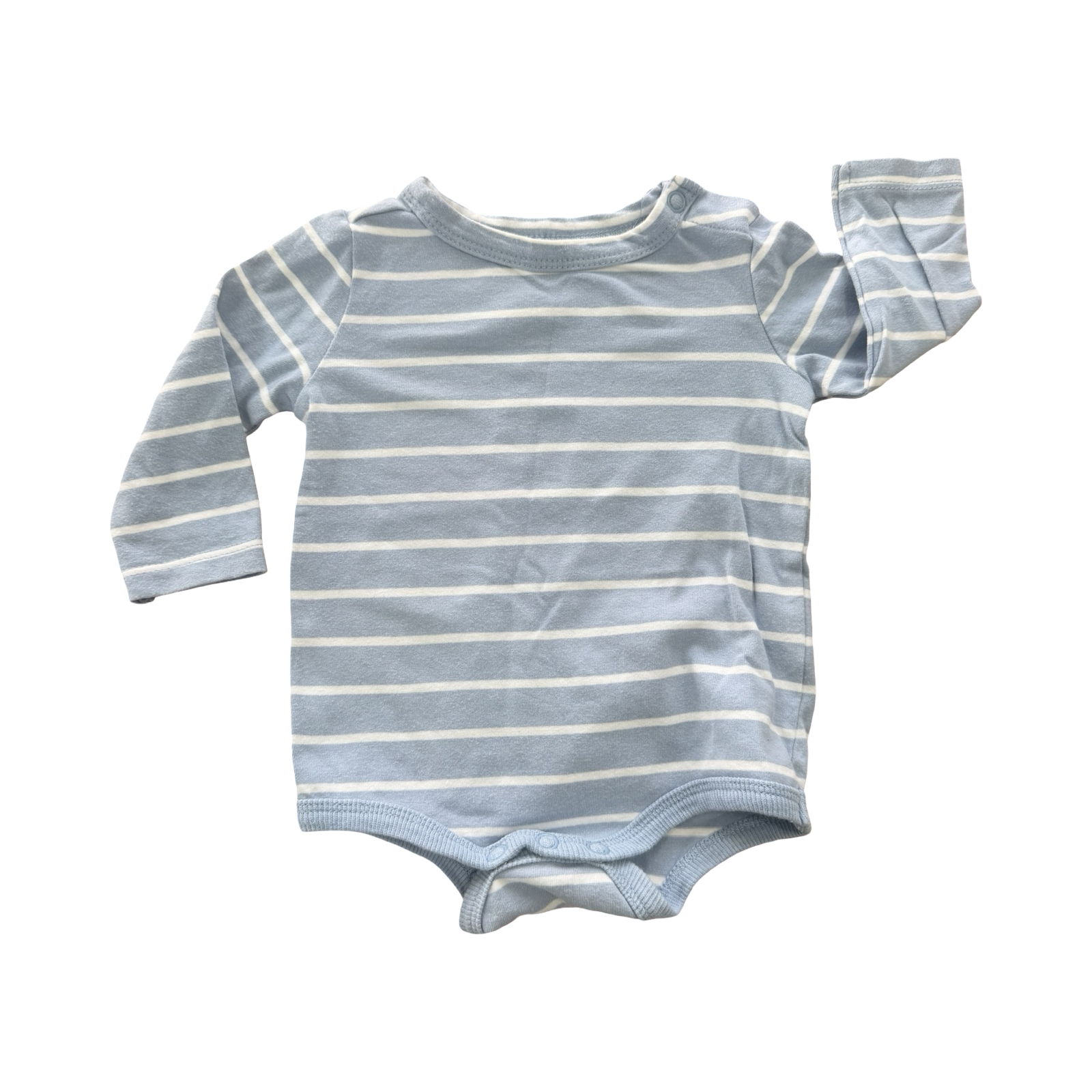 0-3M Light Blue & White Stripe Onesie - Cotton On
