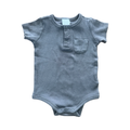 6-12M Grey Ribbed Bodysuit with Pocket - Cotton On