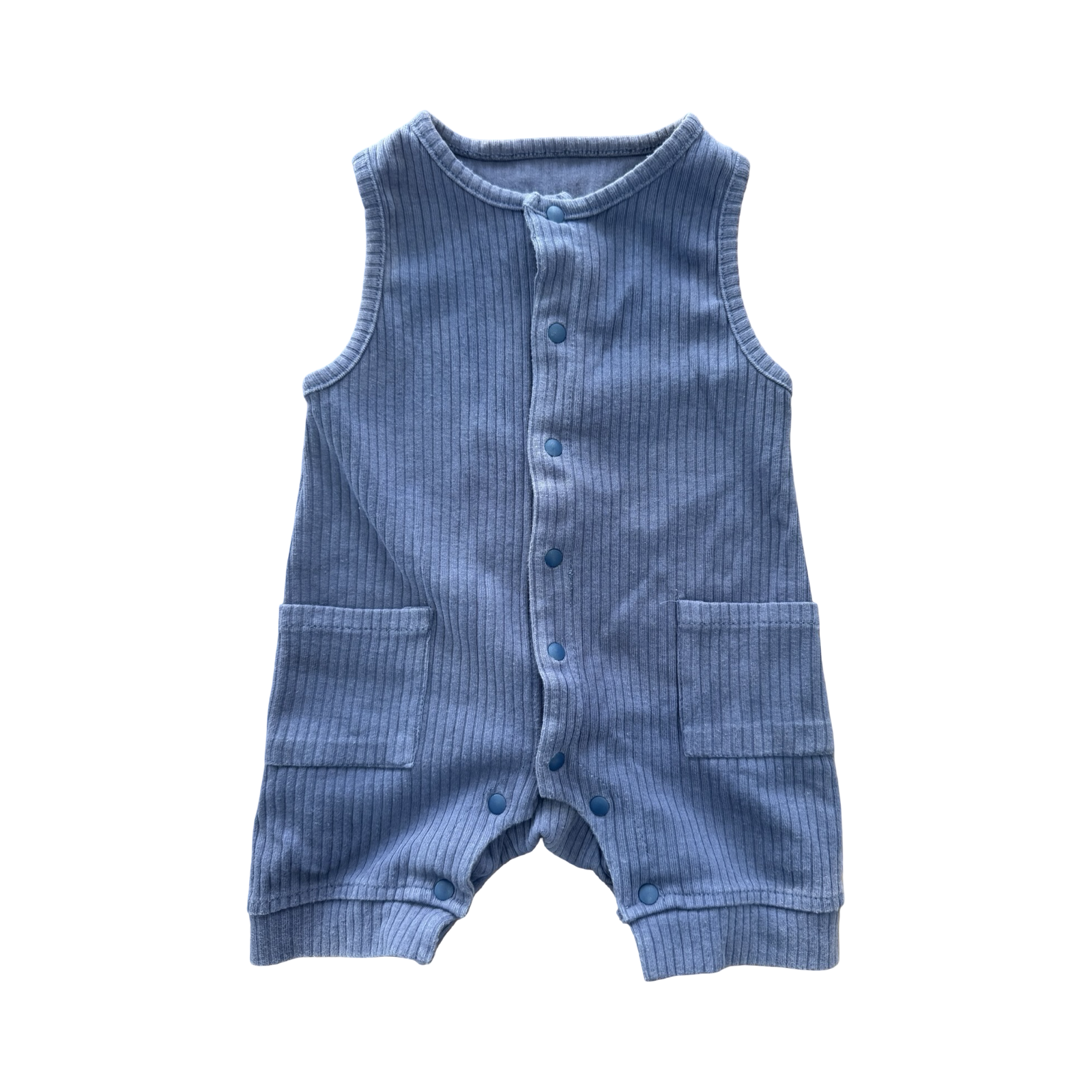 0-3M Blue Sleeveless Bodysuit - Popcandy