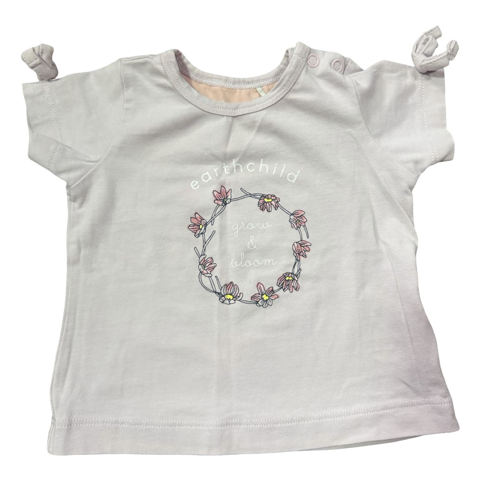 3-6M Lilac Grow & Bloom T-Shirt - Earthchild