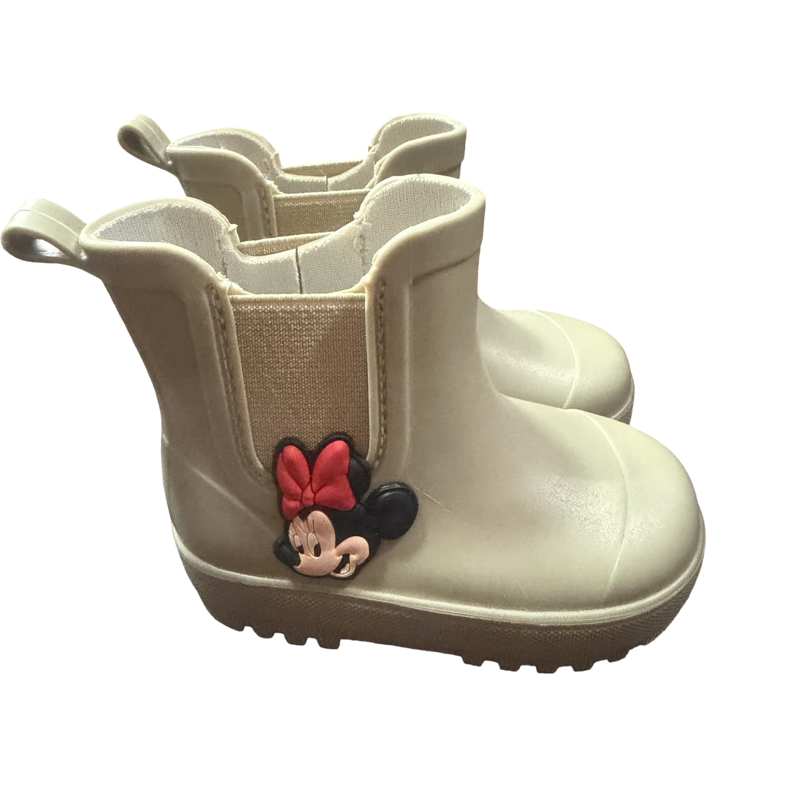 Size 2 Beige Minnie Rainboots - Disney