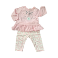 0-3M 2pc Pink Long Sleeve Leopard Top & Leggings - Tiny Tots