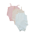 6-12M 3pc Ballet Style Cotton Body Vests - Woolworths