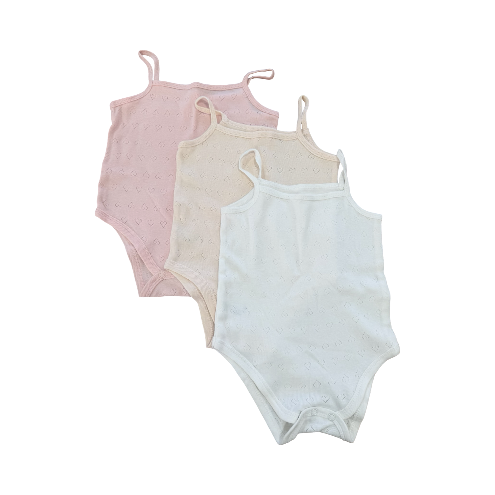 6-12M 3pc Ballet Style Cotton Body Vests - Woolworths
