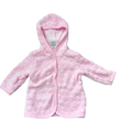 Newborn Pink Heart Embossed Fleece Jacket with Snappers - Cuddlesome