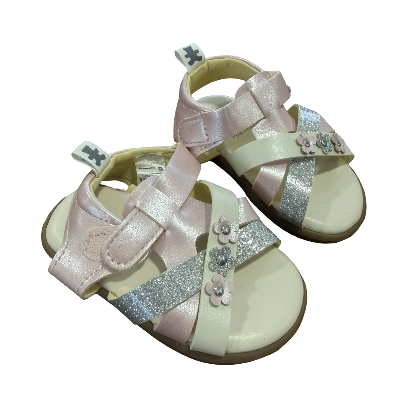 Size 1 - Pink & Silver Sandals - Woolworths
