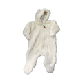 1-3M Cream Bear Fleece Onesie with Ears - Woolworths