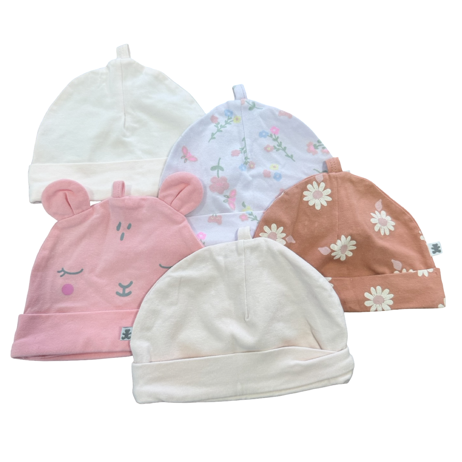 3-6M 5pc Beanie Set for Girls - Woolworths