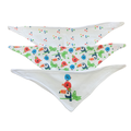 One Size 3pc Colourful Bird Theme Triangular Bibs - Mother's Choice