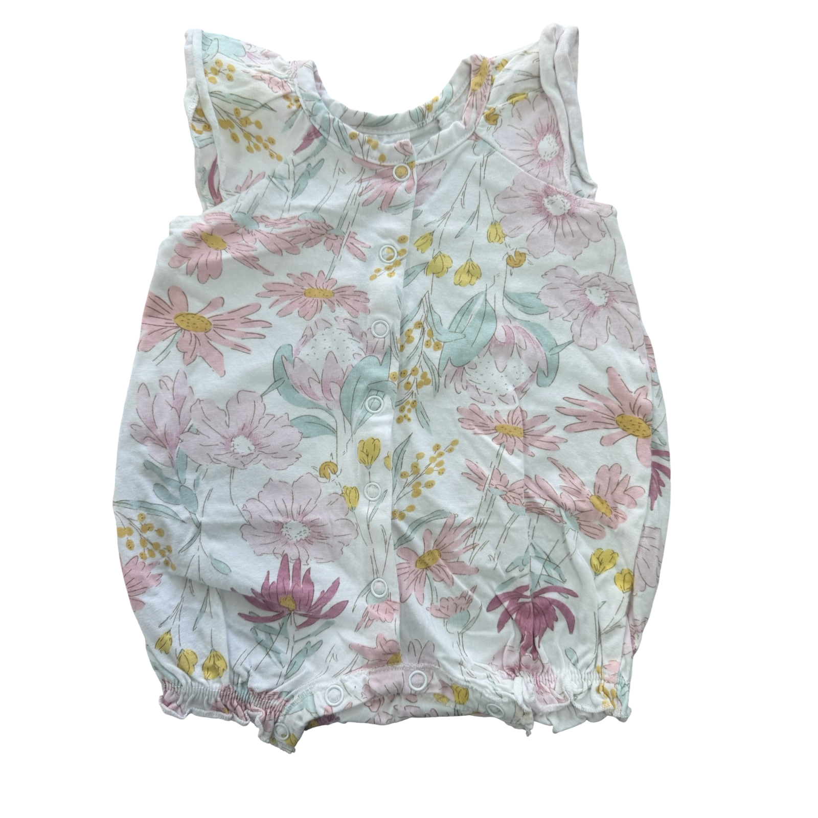 Newborn White & Floral Bodysuit - Cuddlesome
