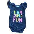 Newborn I Am Super Fun Navy Bodysuit - Cuddlesome