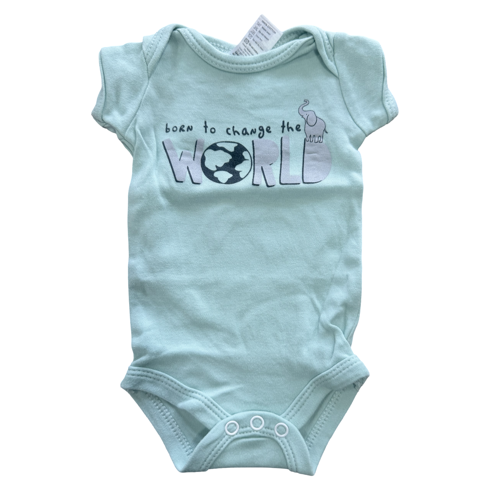 Newborn Green Born to Change the World Bodysuit - Jet