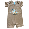 0-3M Brown I'm New Here Romper - Cuddlesome