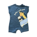 3-6M Navy Rollin with Dad Romper - Woolworths