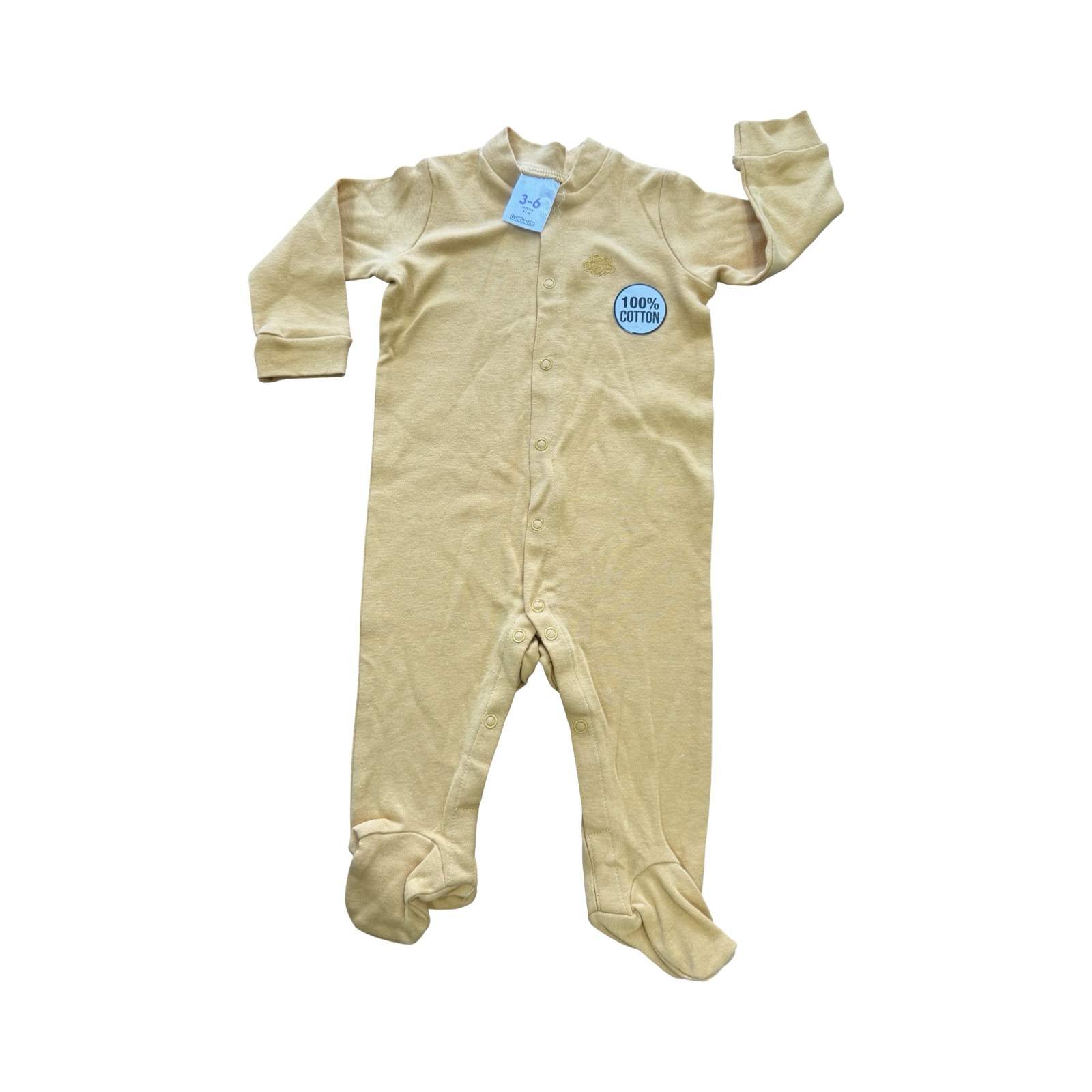 *NEW* 3-6M Yellow Long Snapper Babygrow - Cuddlesome