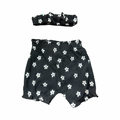 0-3M Black and White Daisy Shorts with Headband - Ackermans
