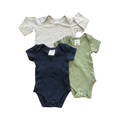 0-3M Blue, Grey & Green 3pc Bodysuit Set - Cuddesome