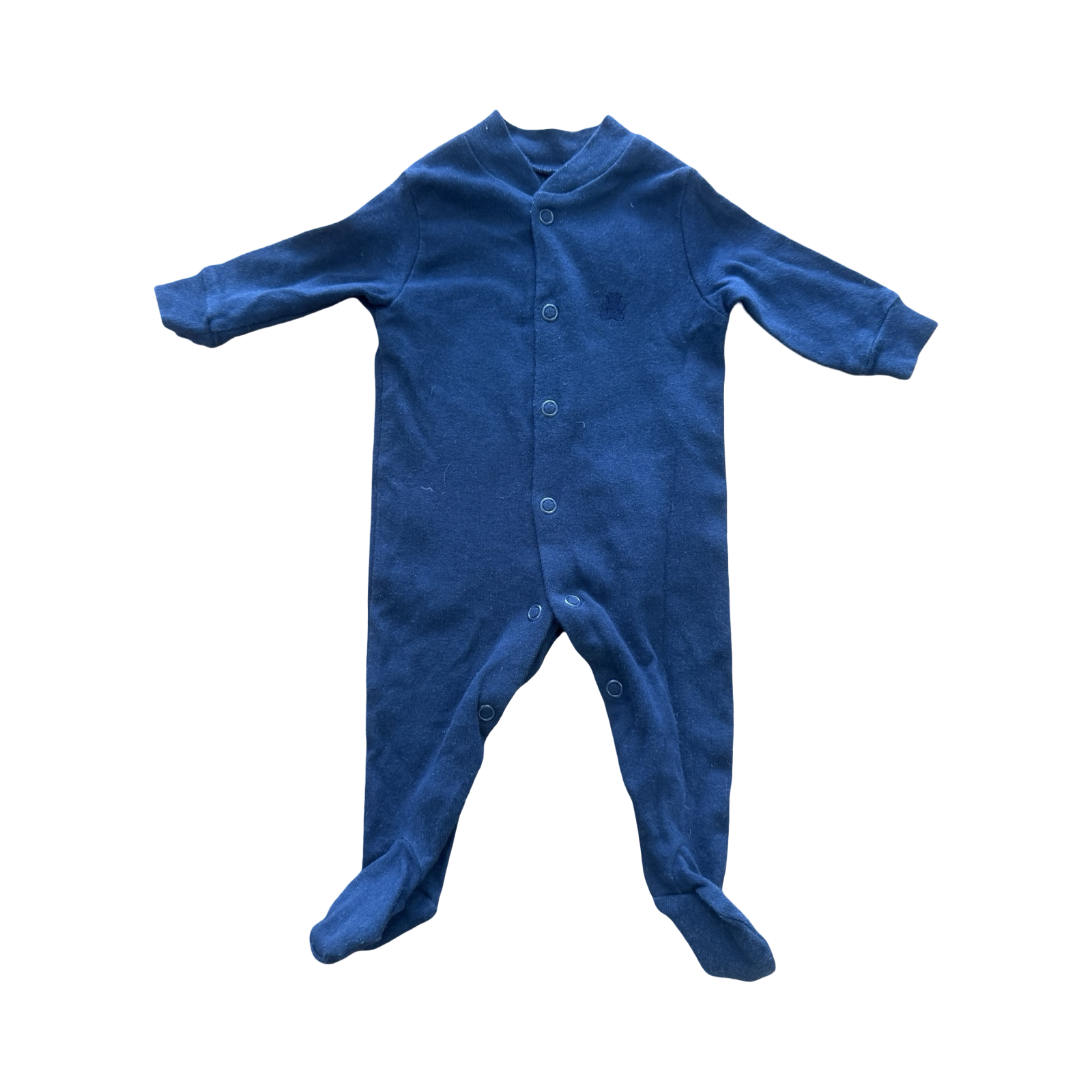 Prem Navy Cotton Snapper Babygrow - Woolworths