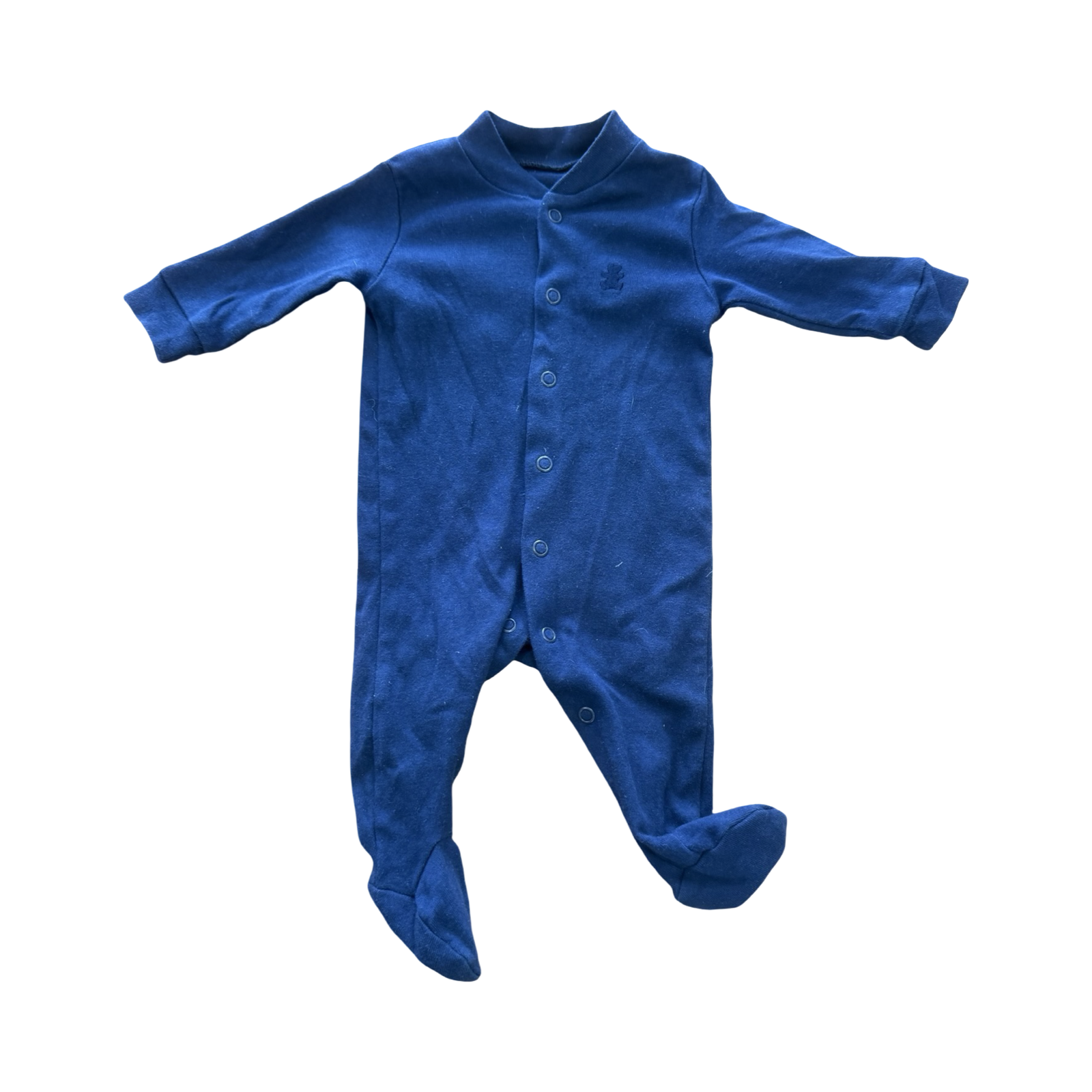 Newborn Navy Cotton Snapper Babygrow - Woolworths