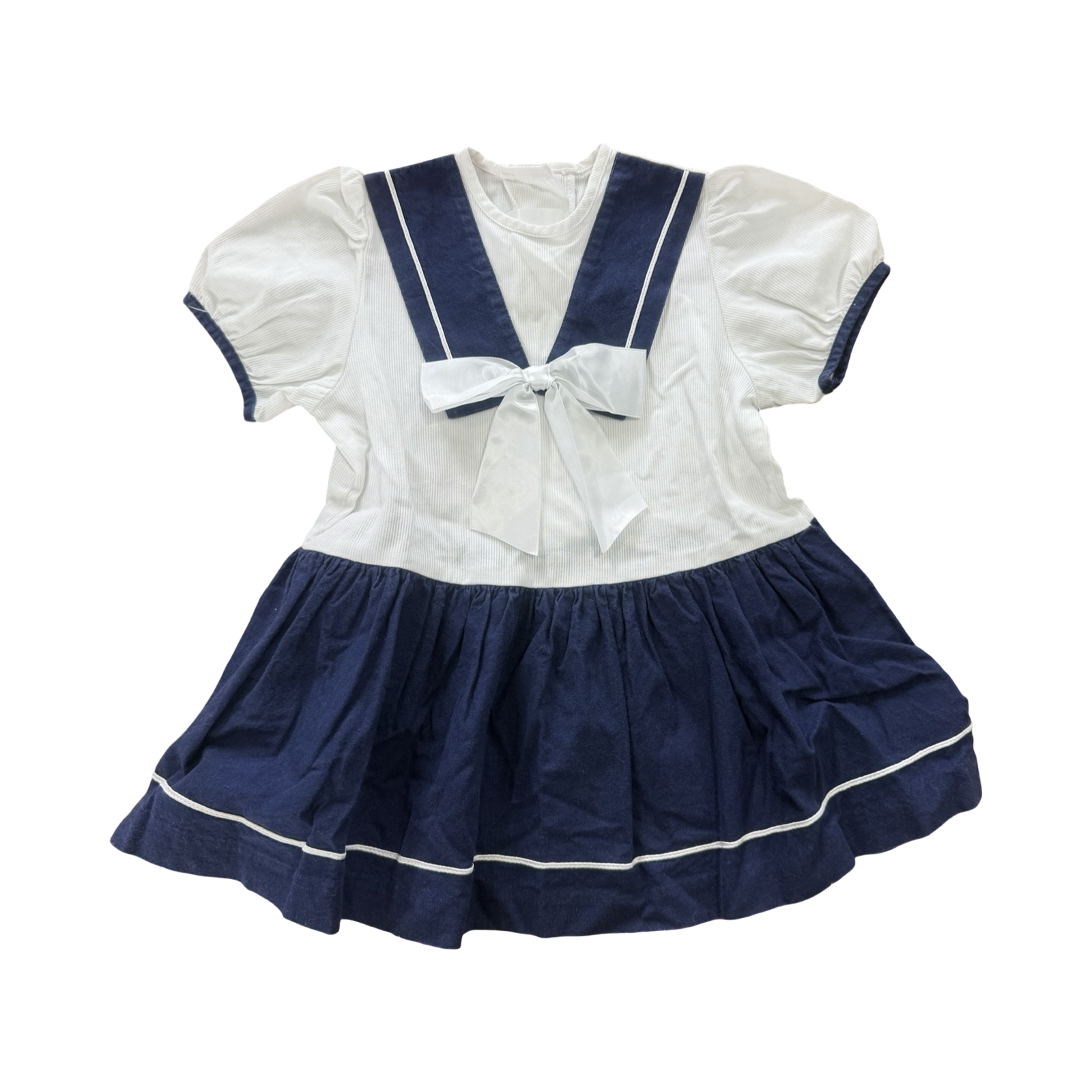 12-18M Blue & White Sailor Look Dress - Ladybird